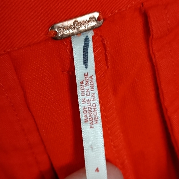 NEW Free People High Rise Trouser in Red Mango 🥭 Size 4 - Picture 4 of 5